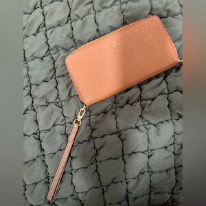 Tory Burch Brown Leather Wristlet